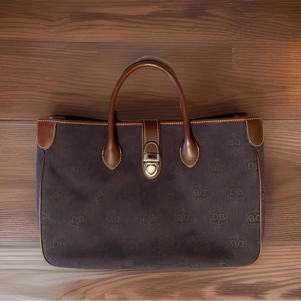 Dooney & Bourke Navy w Leather Trim Tote Bag